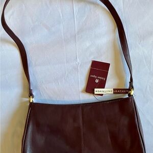 Etienne Aigner Genuine Leather Dark Brown Shoulder Bag